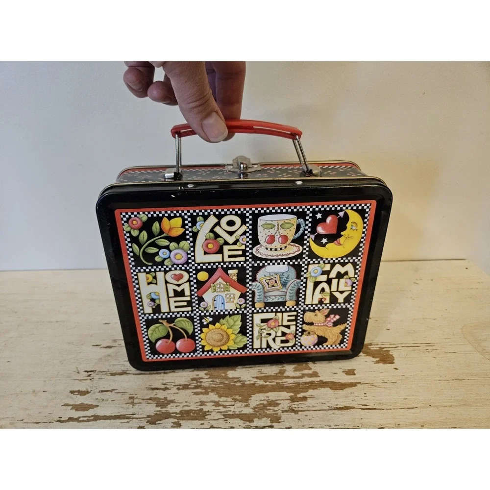 Mary Englebreit Vintage Lunch Box Love Home Family Friends Discontinued Metal - Picture 3 of 8